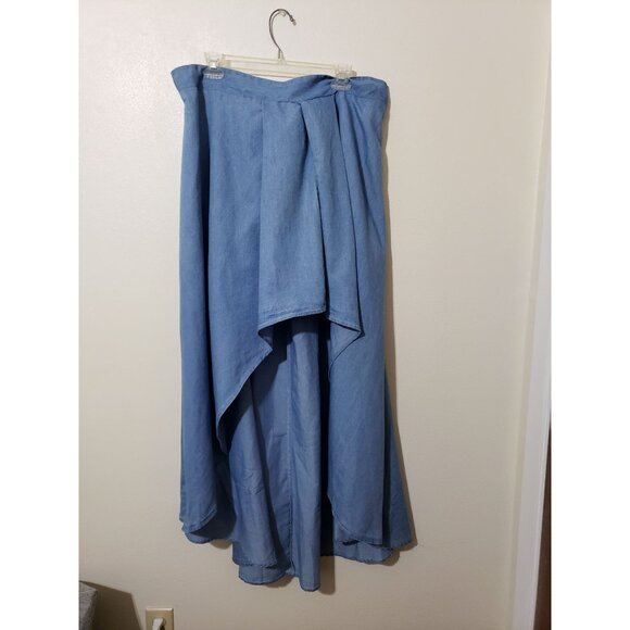 Ashley Stewart light blue, chambray, hi low skirt, size 18 - Picture 1 of 7